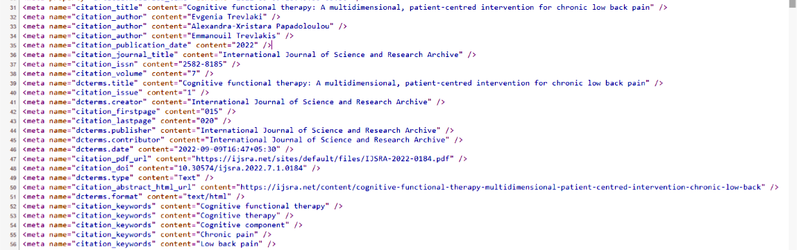 Google Scholar Indexed Journal IJSRA submits metadata to Google Scholar for proper Indexing of articles. Therefore all articles of IJSRA appear in Google Scholar soon after publication.